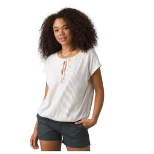 Prana Ocupas Popover Soft White Shirt Size Small